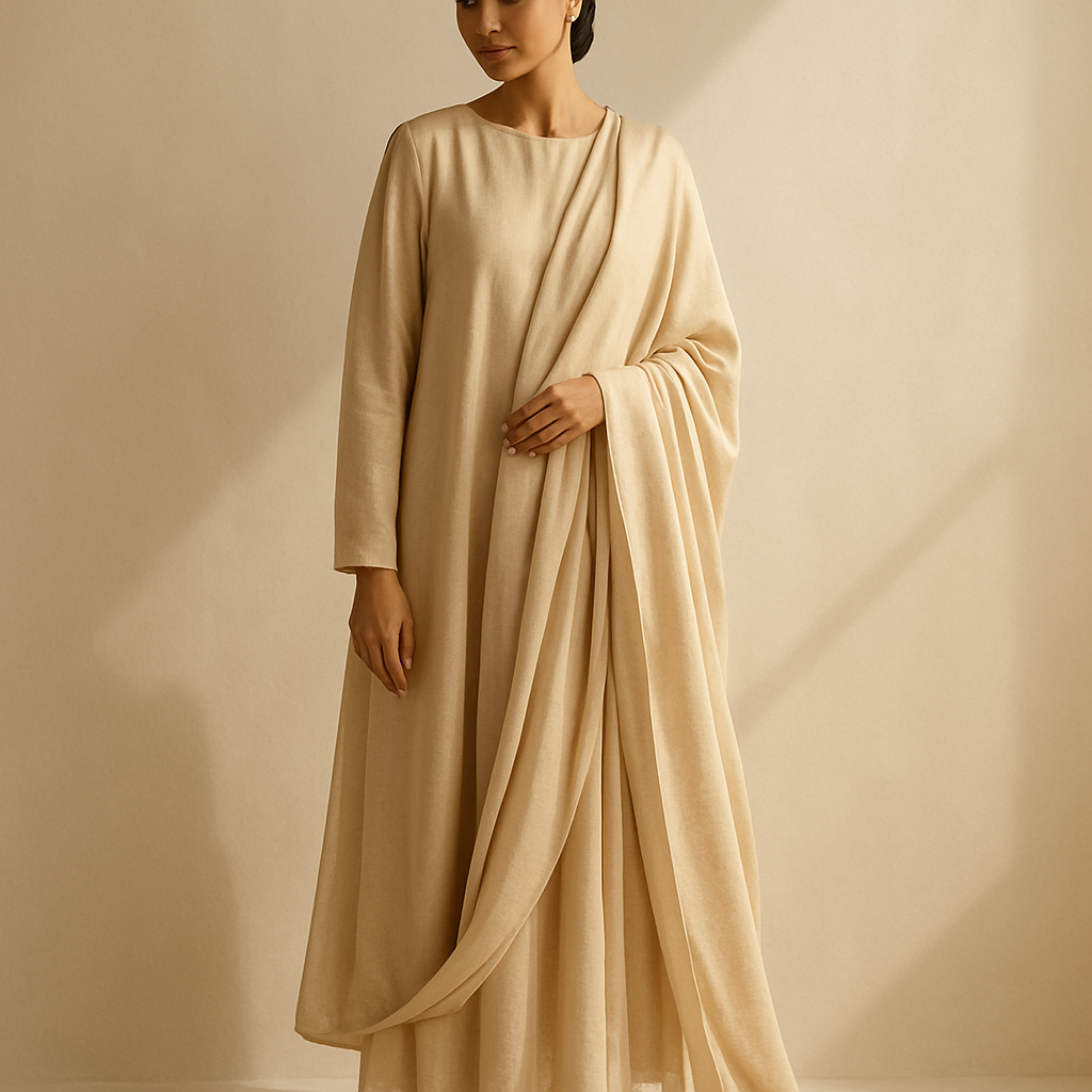 Model wearing an elegant USWAH suit